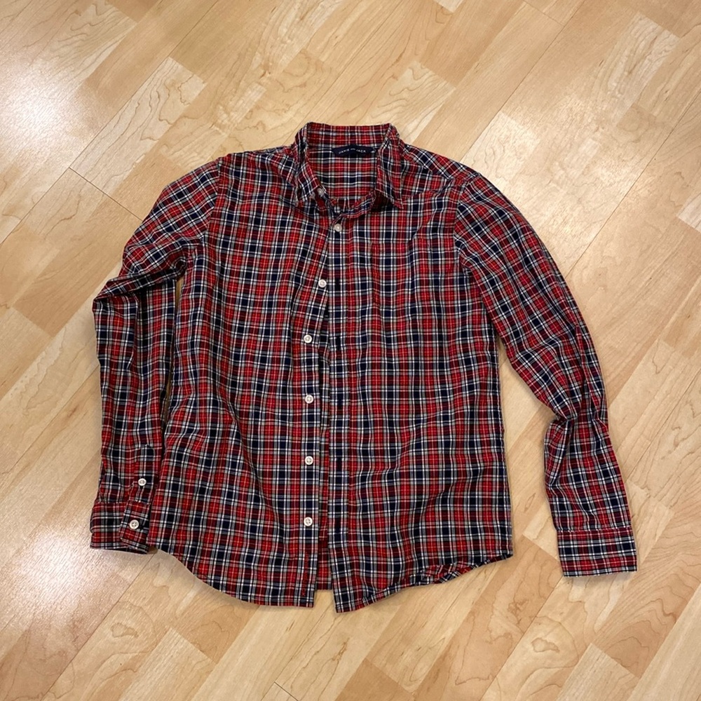 Janie and Jack red plaid long sleeve button down - size 10